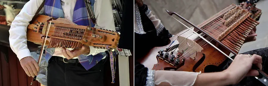 spelar nyckelharpa